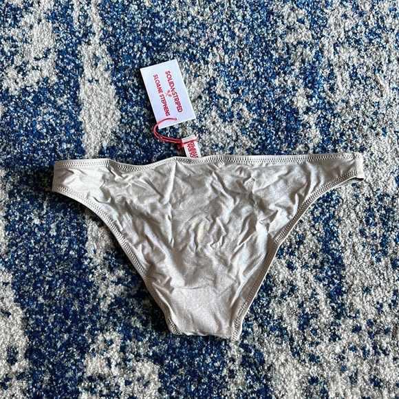 Solid & Striped X Sloane Stephens Reese Bikini Bottom in Chrome Small - Picture 7 of 7